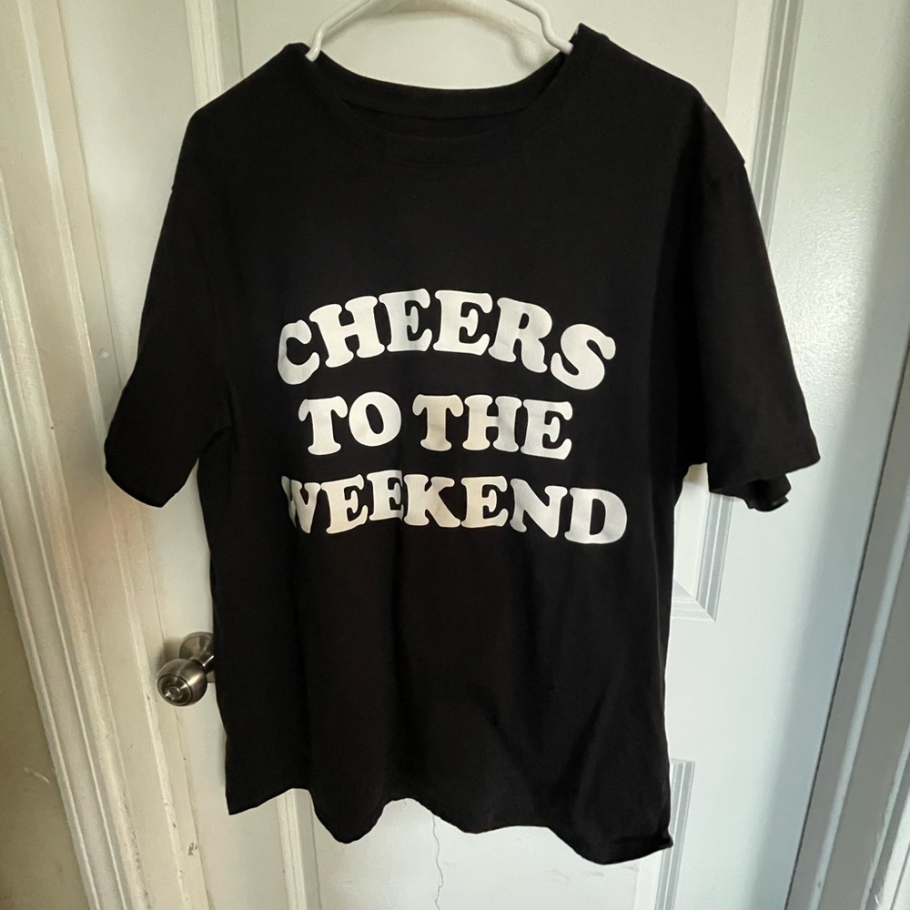 Cheers to the weekend, graphic tee, unisex size 2x. Spring, summer, Friday shirt